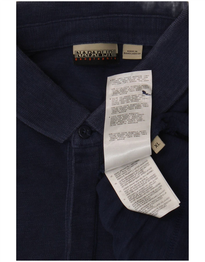 Męska koszulka polo NAPAPIJRI XL, granatowa, bawełniana