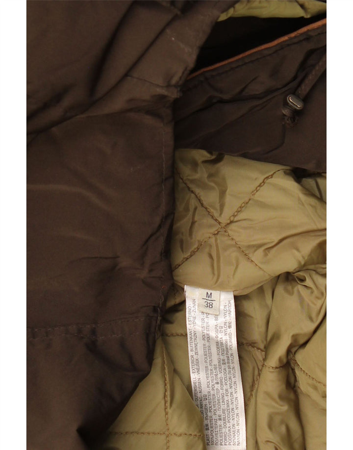 MASSIMO DUTTI Damska kurtka wiatrówka z kapturem UK 14, średnia bawełna khaki