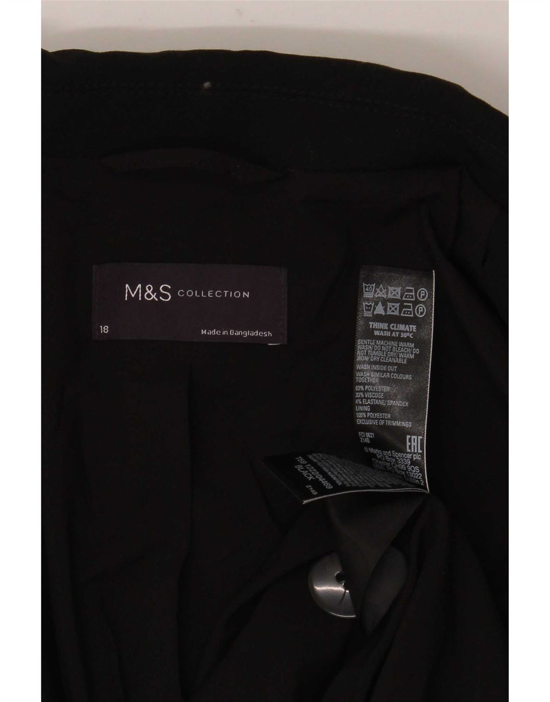 Marks & Spencer Damska marynarka oversize zapinana na 1 guzik, UK 18 XL, czarna