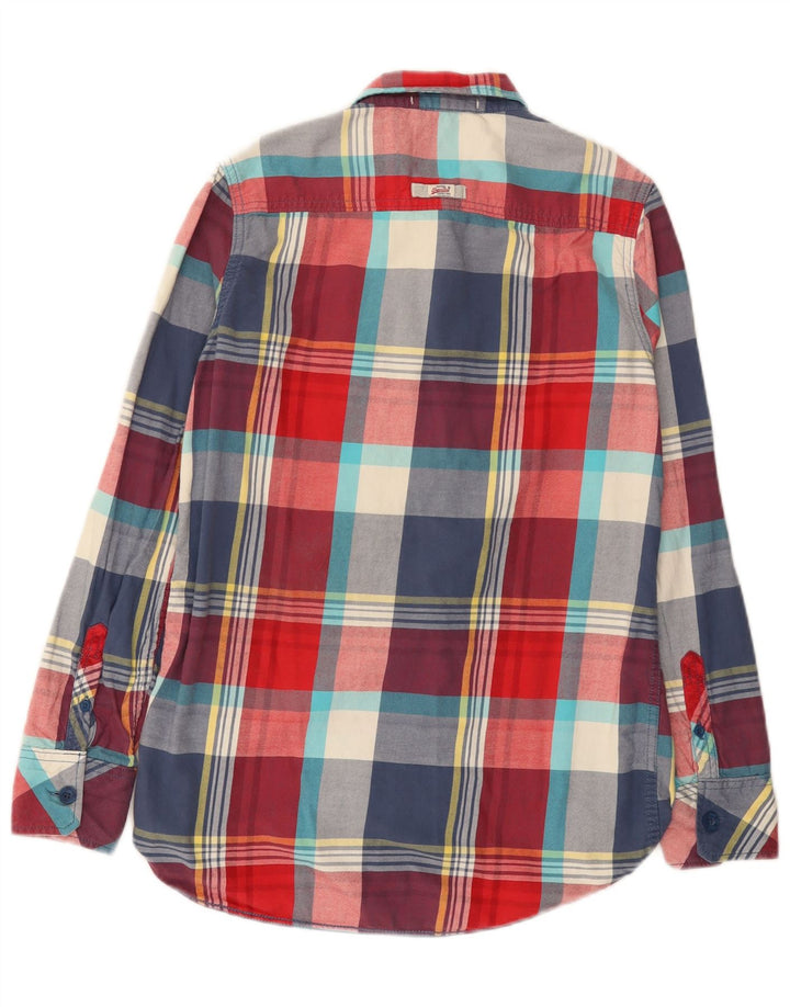Damska koszula flanelowa Superdry UK 14, średnia, wielokolorowa bawełniana krata