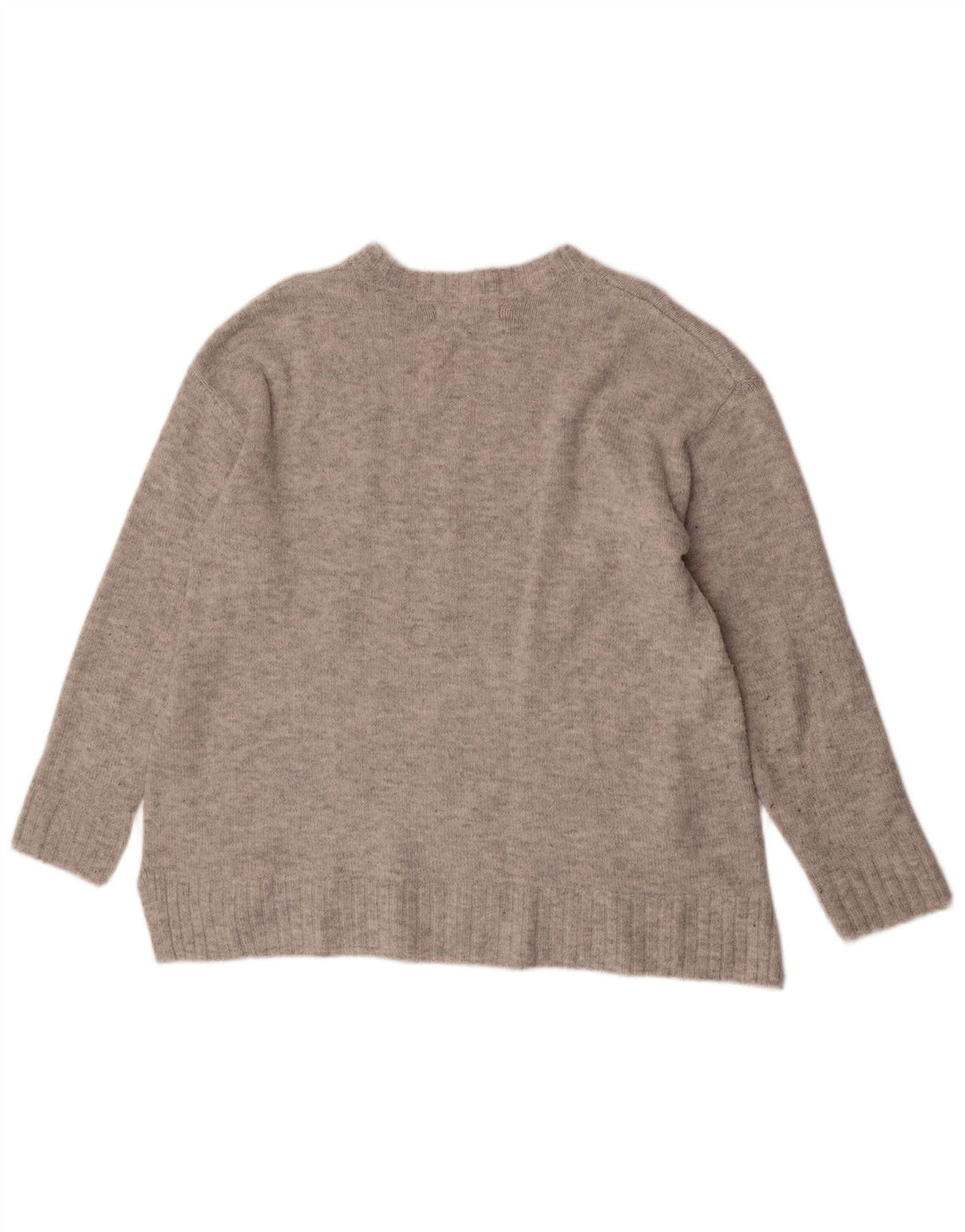 Marks & Spencer Damski sweter z okrągłym dekoltem, UK 14, średni szary akryl