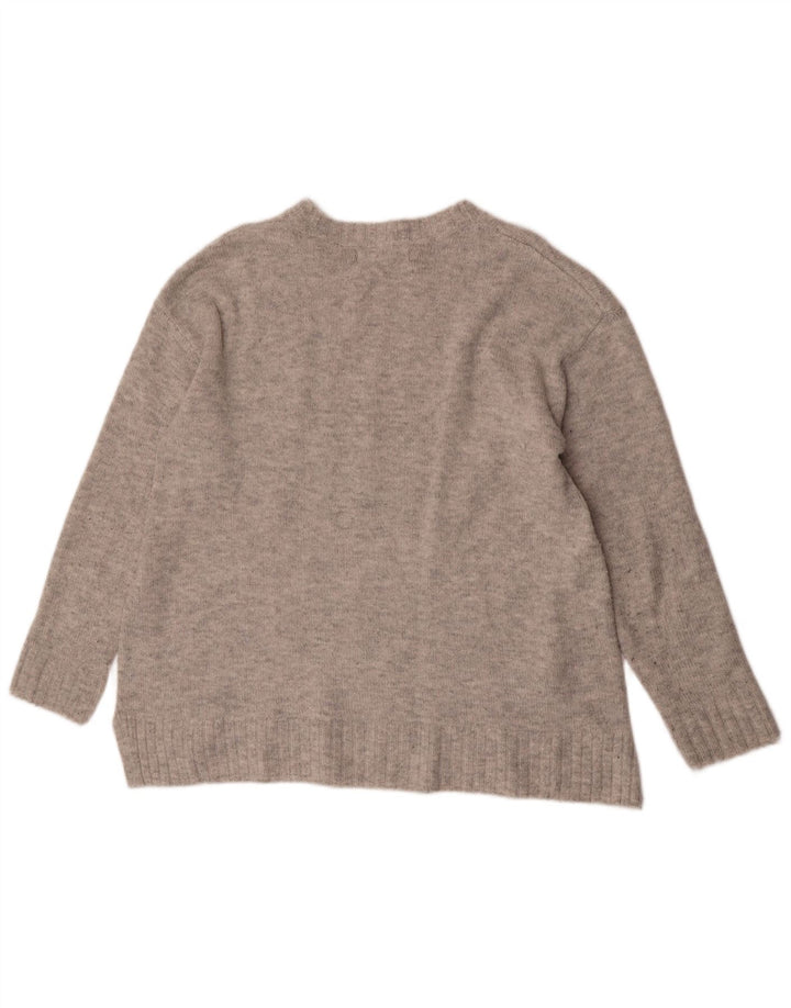 Marks & Spencer Damski sweter z okrągłym dekoltem, UK 14, średni szary akryl