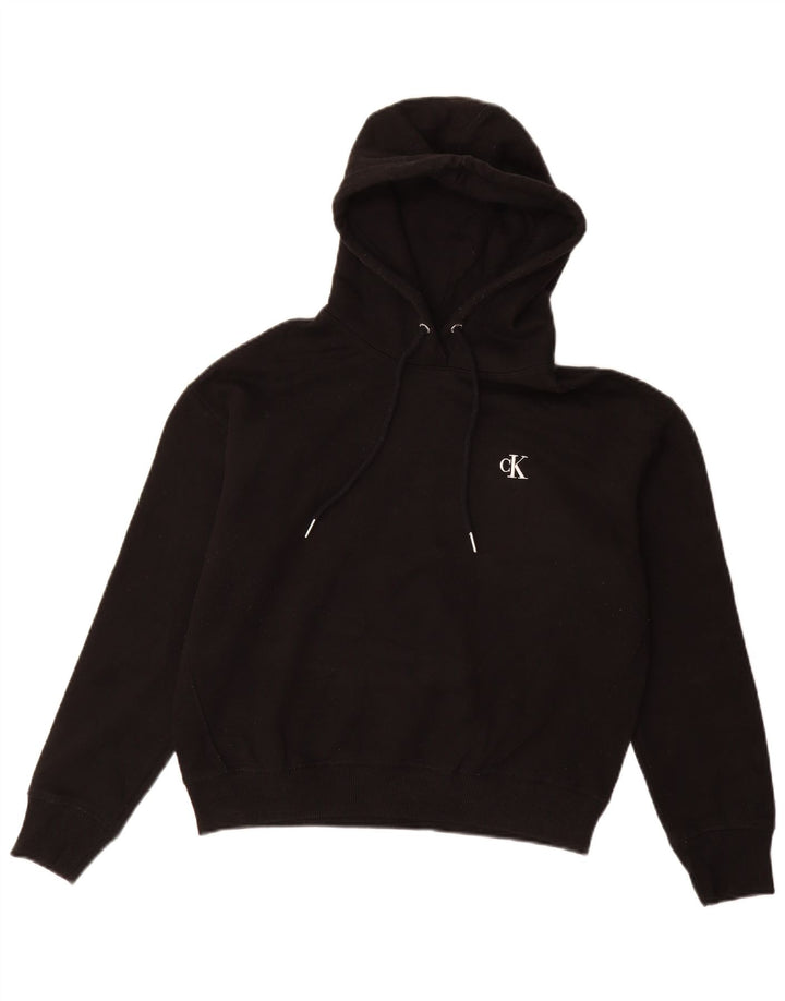 Damski sweter z kapturem CALVIN KLEIN JEANS UK 14, średni czarny, bawełniany