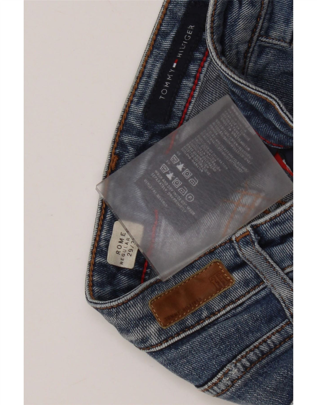 Damskie dżinsy Tommy Hilfiger Rome Distressed Straight W29 L30 Niebieskie