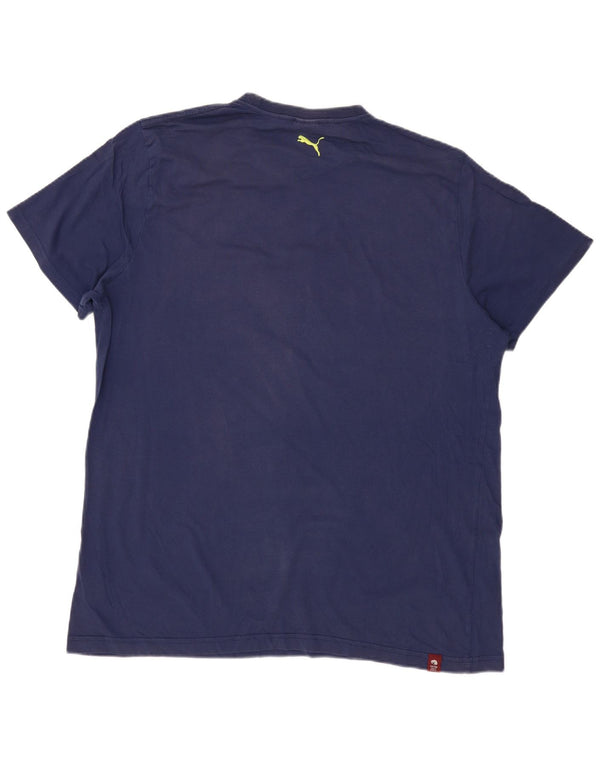 Puma Mens Graphic T-Shirt Top 2XL Navy Blue