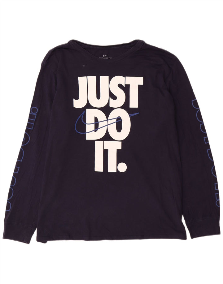 Męski T-shirt z grafiką Nike z długim rękawem, 2XL, granatowy