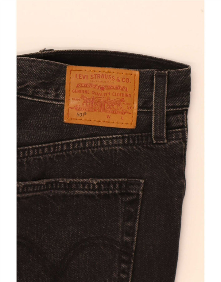 Damskie spodenki jeansowe Levi's 501 w trudnej sytuacji W30, średnia czarna bawełna