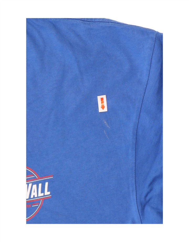 Męski T-shirt z klasycznym nadrukiem VANS, duży, niebieski, bawełniany