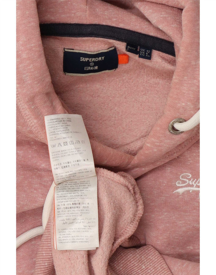 Damski sweter z kapturem Superdry UK 12, średni, różowy, nakrapiany poliester