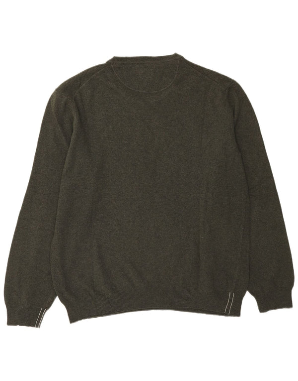 Marlboro Classics Męski sweter z okrągłym dekoltem 2XL Zielona wełna