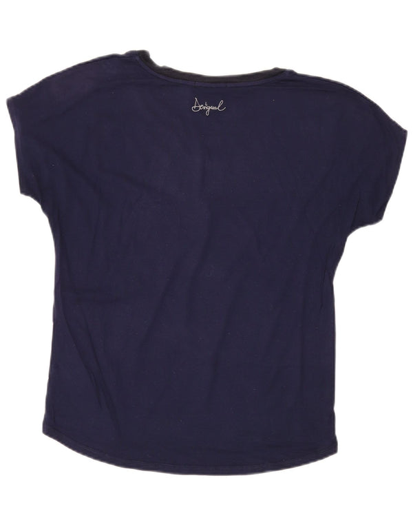Damska koszulka graficzna Desigual Top UK 14 Medium Granatowa Paisley