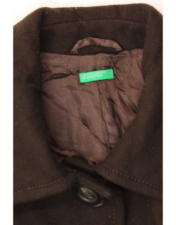Płaszcz damski Benetton IT 46, duży, brązowy, wełniany