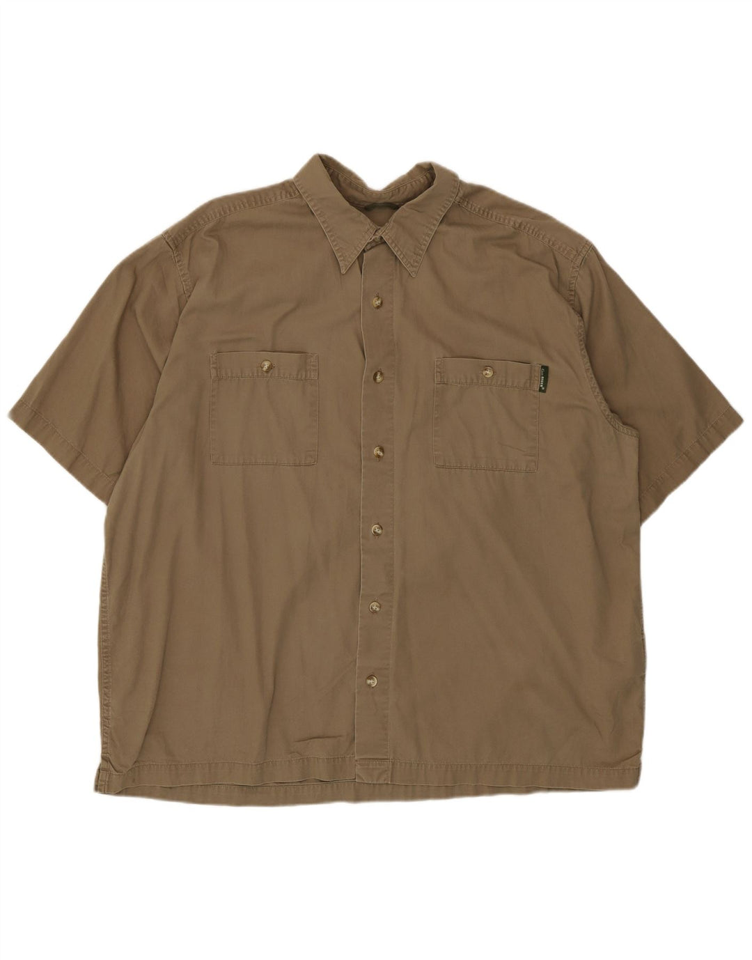 Koszula męska z krótkim rękawem XL Eddie Bauer, beżowa, bawełniana