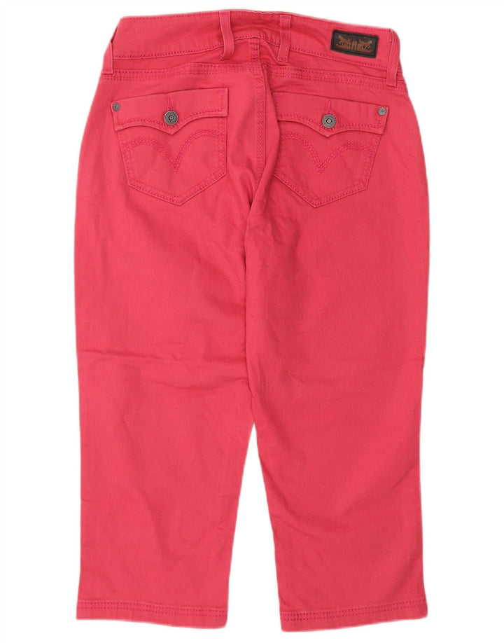 Damskie jeansy Capri Levi's US 4 Small W27 L20 Różowa bawełna