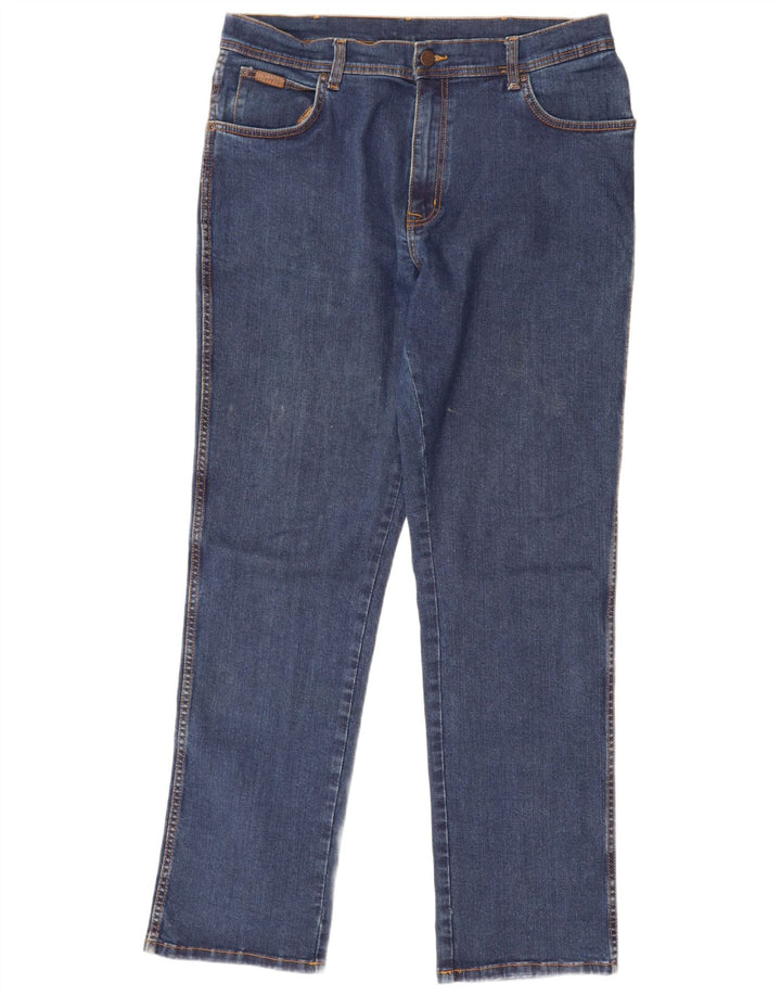 Męskie jeansy WRANGLER Texas Stretch Straight W36 L34 Niebieskie, bawełniane