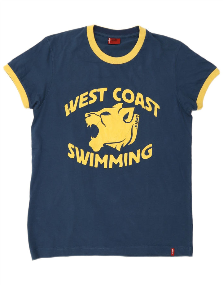 Męski T-shirt z grafiką Levi's, średni, granatowy, bawełniany