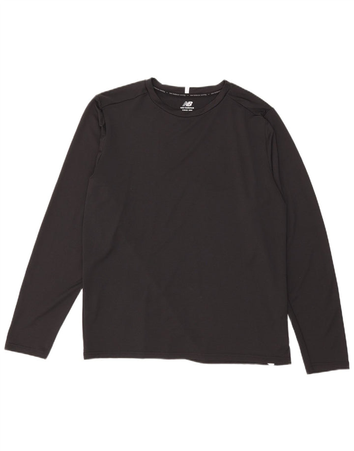 Męski top New Balance z długim rękawem, duży, czarny poliester