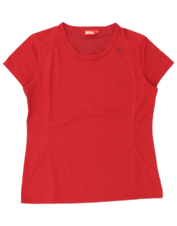 T-shirt damski Fjall Raven Top UK 14, średni bordowy poliester