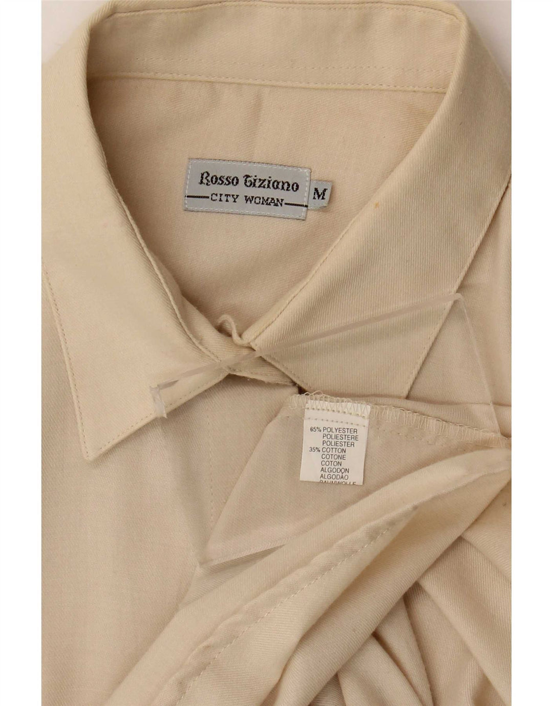 Koszula damska w stylu vintage UK 14, średni, złamany biały poliester