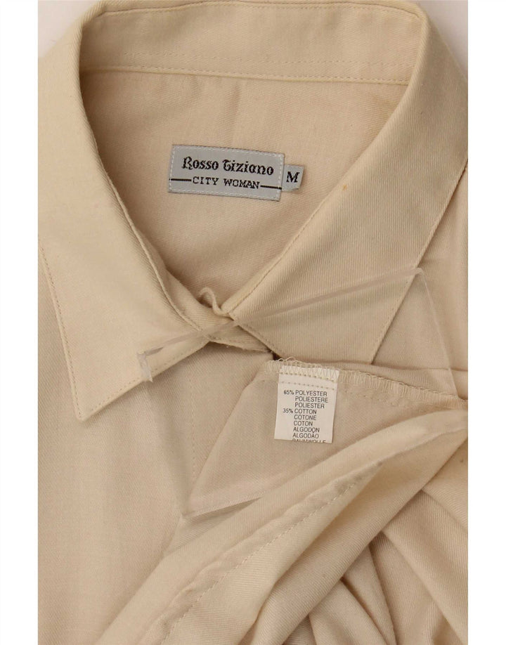 Koszula damska w stylu vintage UK 14, średni, złamany biały poliester