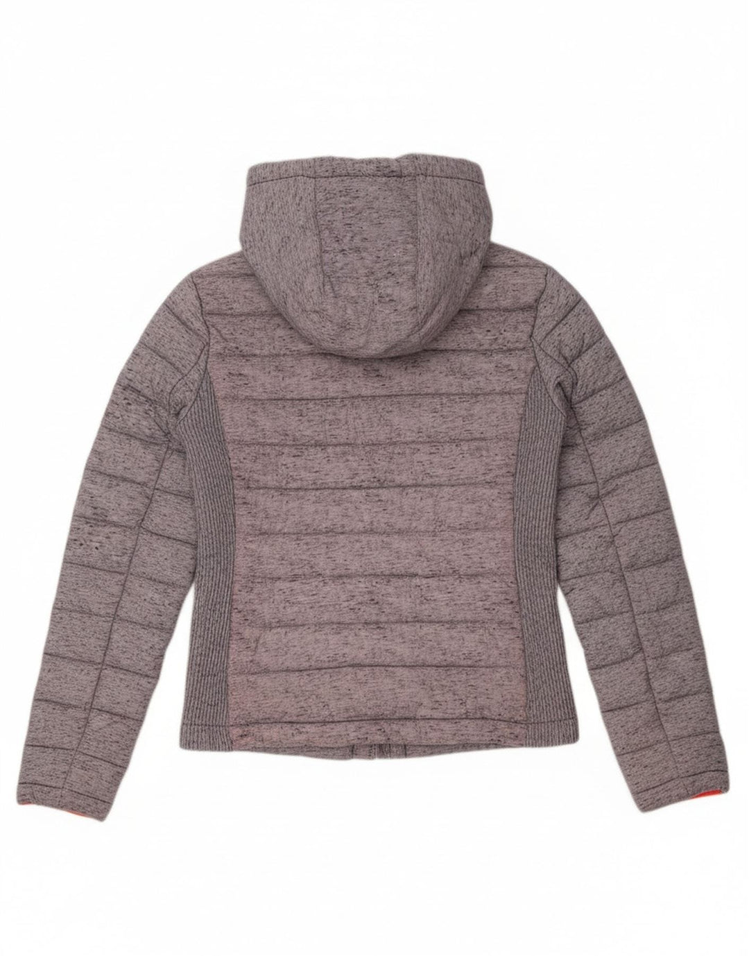 Damska wyściełana kurtka z kapturem Superdry UK 8 XS Szary poliester w blokach kolorów