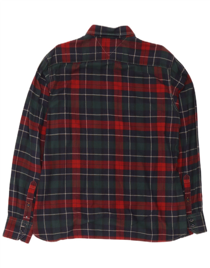 Męska koszula flanelowa Tommy Hilfiger, duża, bawełniana w czerwoną kratę