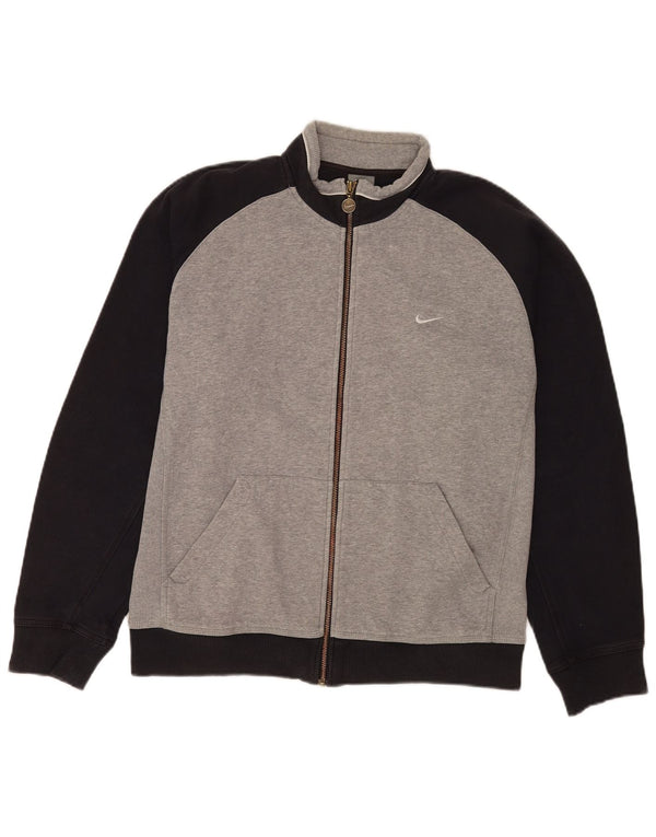 Kurtka męska dresowa Nike UK 38/40 Sportowa, średnioszara, z blokami kolorów