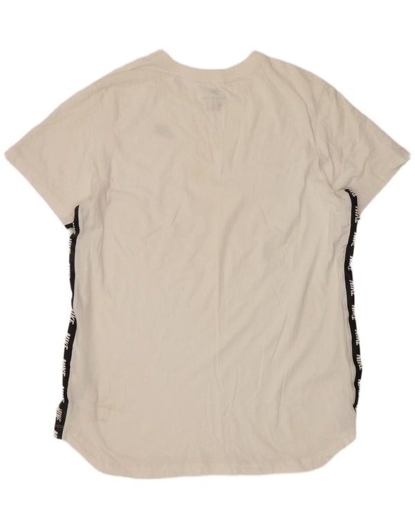 Męski T-shirt Nike z grafiką, bawełniany rozmiar XL, biała, z blokami kolorów