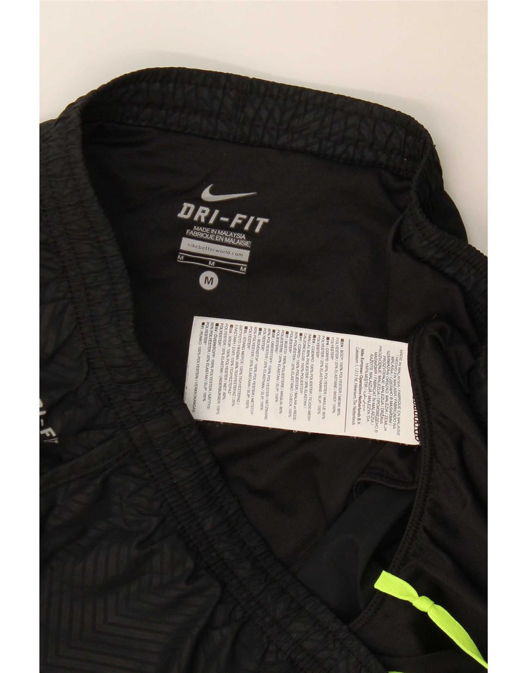 Damskie spodenki sportowe Nike Dri Fit UK 14, średni czarny poliester Chevron