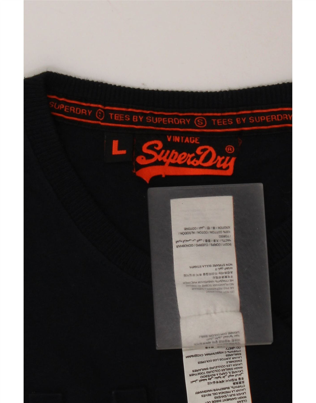 Męski T-shirt z grafiką Superdry, duży, granatowy, bawełniany