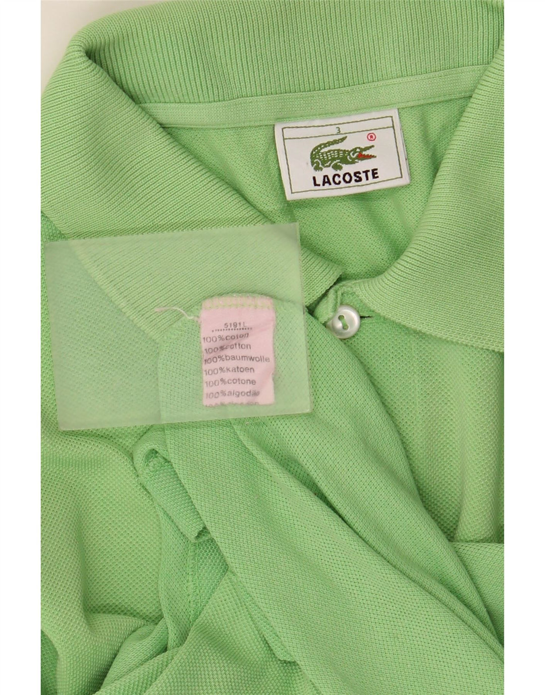 Męska koszulka polo LACOSTE, rozmiar 3, mała, zielona, bawełniana