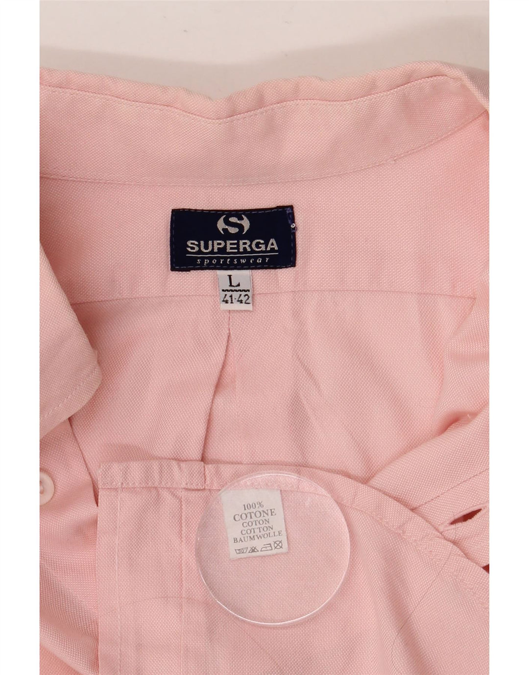 Koszula męska SUPERGA, rozmiar 41/42, duża, różowa, bawełniana