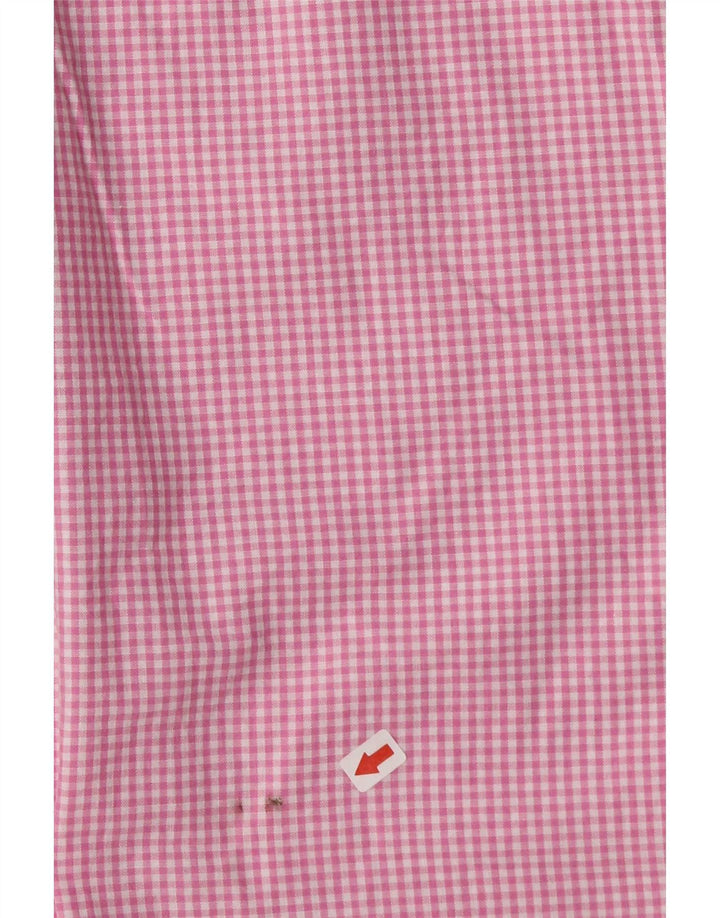 Męska koszula z krótkim rękawem Chaps 2XL, różowa bawełniana kratka