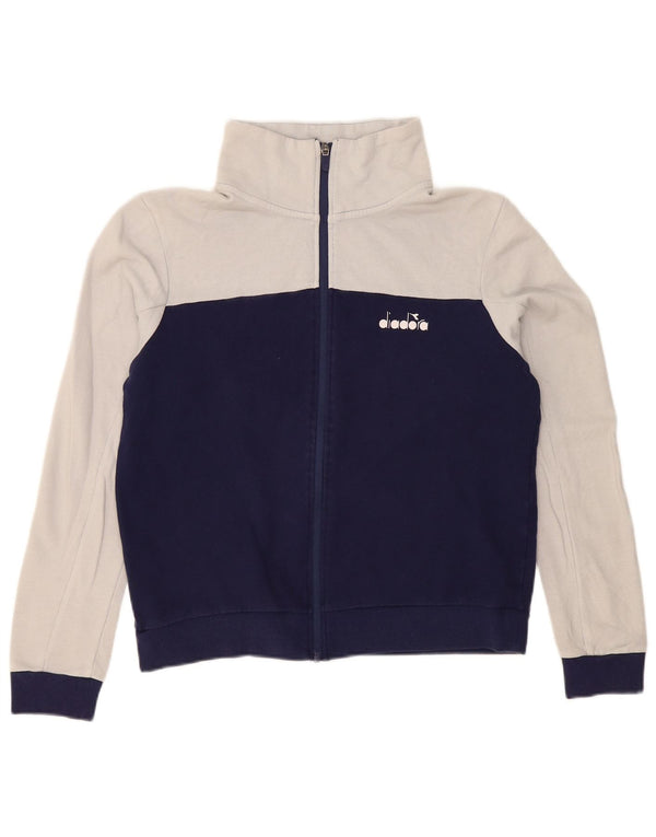 Damska kurtka dresowa Diadora UK 18 XL, granatowa, bawełniana w bloki kolorów