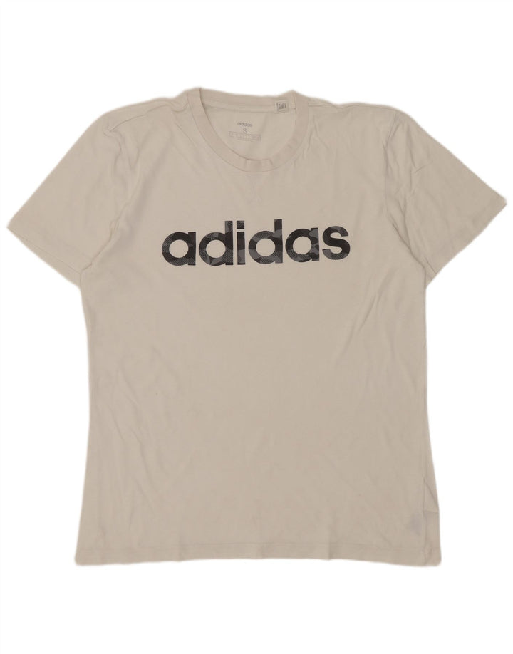 Męska koszulka z grafiką Adidas, mała, biała, bawełniana