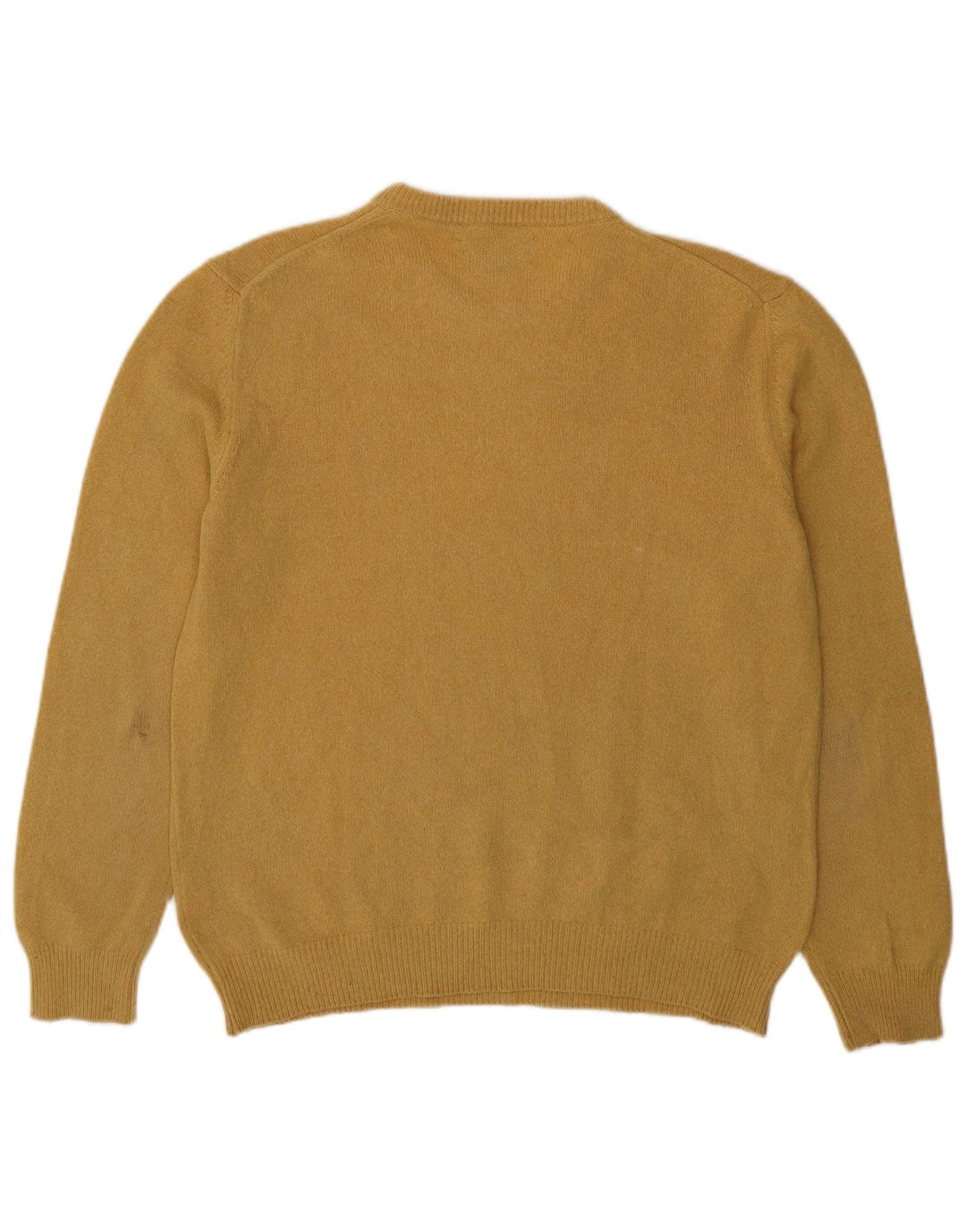 Marlboro Classics Męski sweter z okrągłym dekoltem, duży, żółty, wełniany