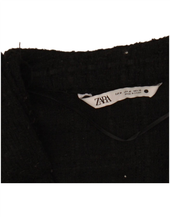 Damski sweter o przedłużonym fasonie Zara UK 14, średni czarny