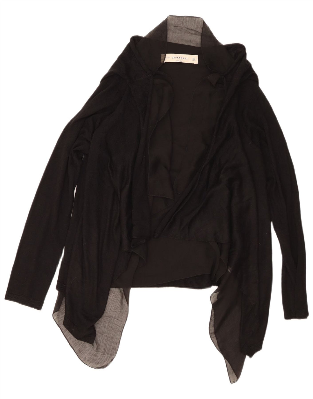 Damski asymetryczny sweter rozpinany ZARA UK 12 Średni czarny akryl