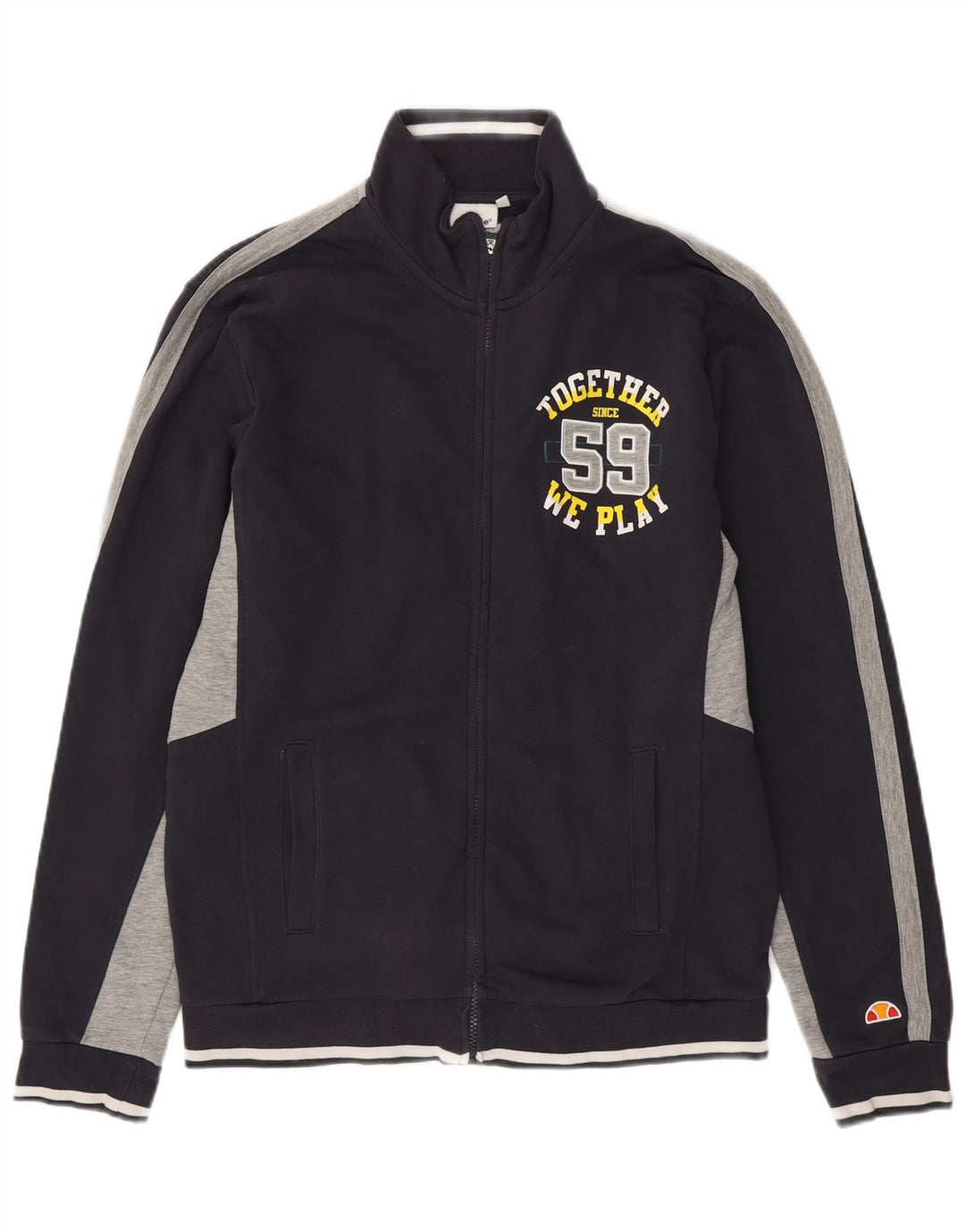 Męska kurtka dresowa Ellesse z grafiką XL, granatowa, bawełniana w bloki kolorów