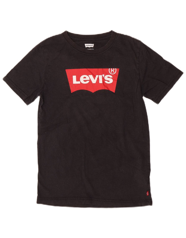 Chłopięcy T-shirt z grafiką Levi's, 13-14 lat, czarna bawełna