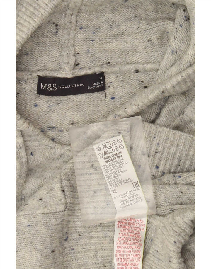 Damski sweter z kapturem Marks & Spencer UK 14, średni szary, nakrapiany