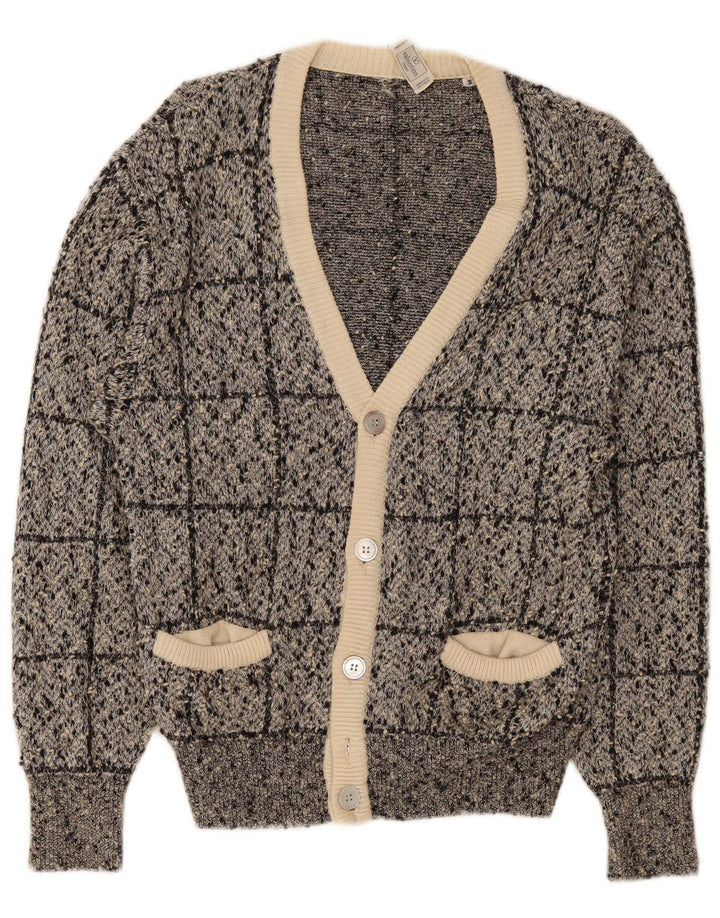 Męski sweter Valentino w małą szarą kratkę, bawełniany