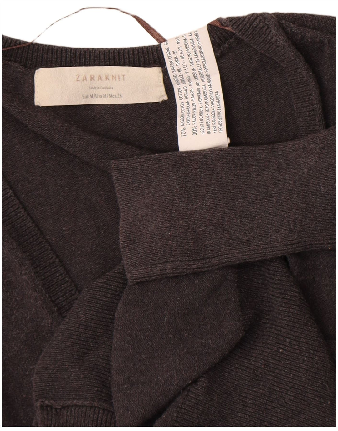 Sweter damski Zara UK 12, średnioszary, bawełniany