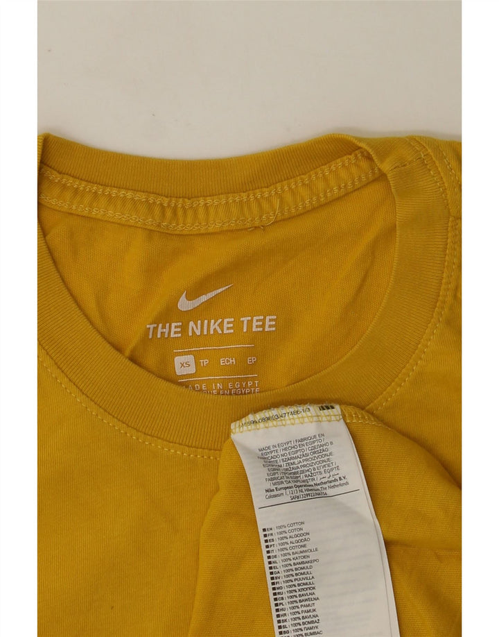 Męska koszulka z grafiką NIKE Top XS, żółta, bawełniana
