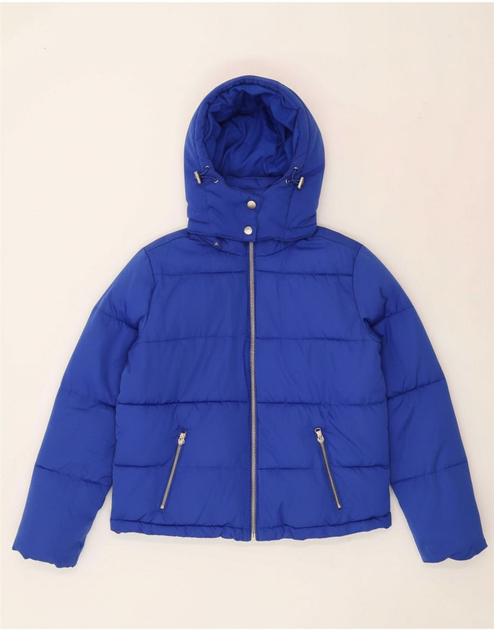 MISS SELFRIDGE Womens Oversized Hooded Padded Jacket UK 4 XS Blue