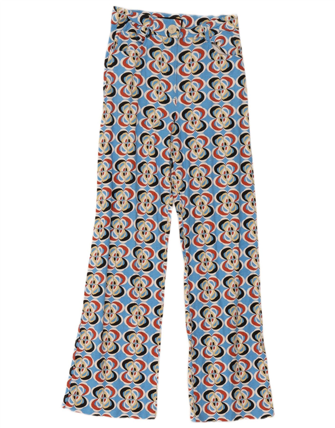 Damskie spodnie typu casual Zara w abstrakcyjny wzór XS W24 L28 wielokolorowe