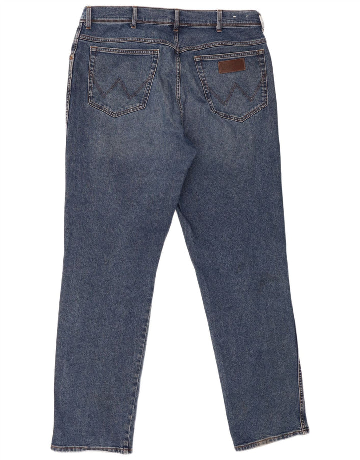 Męskie proste dżinsy Wrangler W40 L34, niebieskie, bawełniane