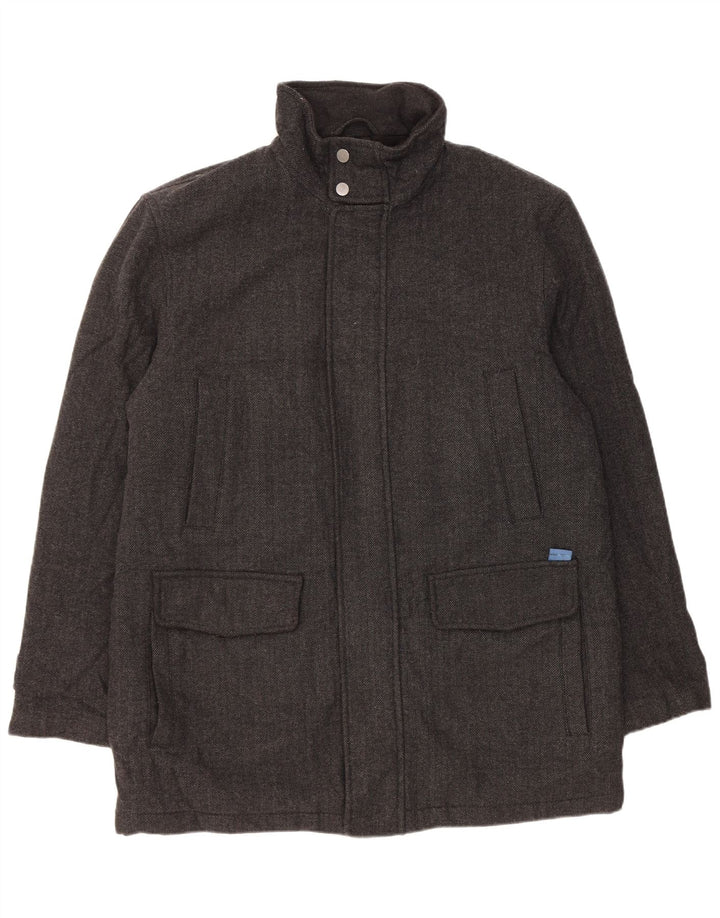 Płaszcz męski John Lewis UK 42 XL, szara wełna w jodełkę