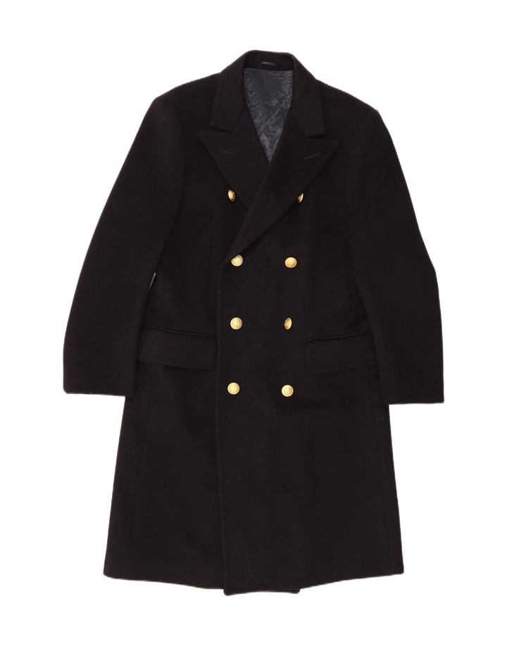 Vintage damski płaszcz z podwójnymi piersiami IT 52 2XL Czarny klasyczny