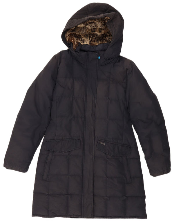 Damski ocieplany płaszcz z kapturem WOOLRICH UK 18 XL, granatowy, poliester